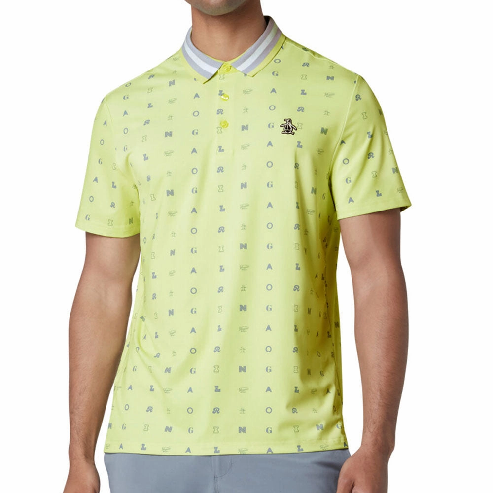 Original Penguin All Over Pete Print Polo Shirt - Shadow Lime Urban Trend Look Cozy Fit