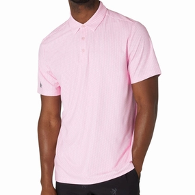 Original Penguin All Over Pete Print Sleeve Polo Shirt - Gelato Pink Layered Style