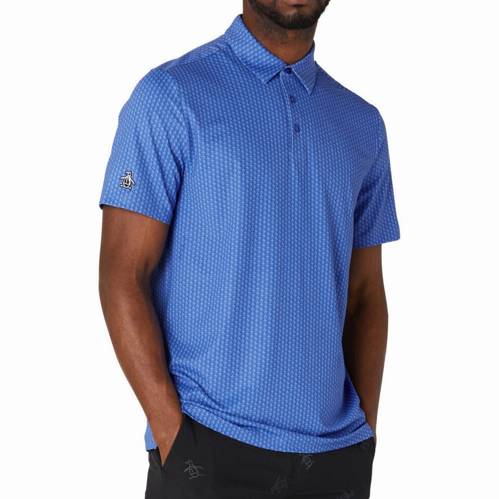 Original Penguin All Over Pete Print Sleeve Polo Shirt - Nebulas Minimalist Stitching