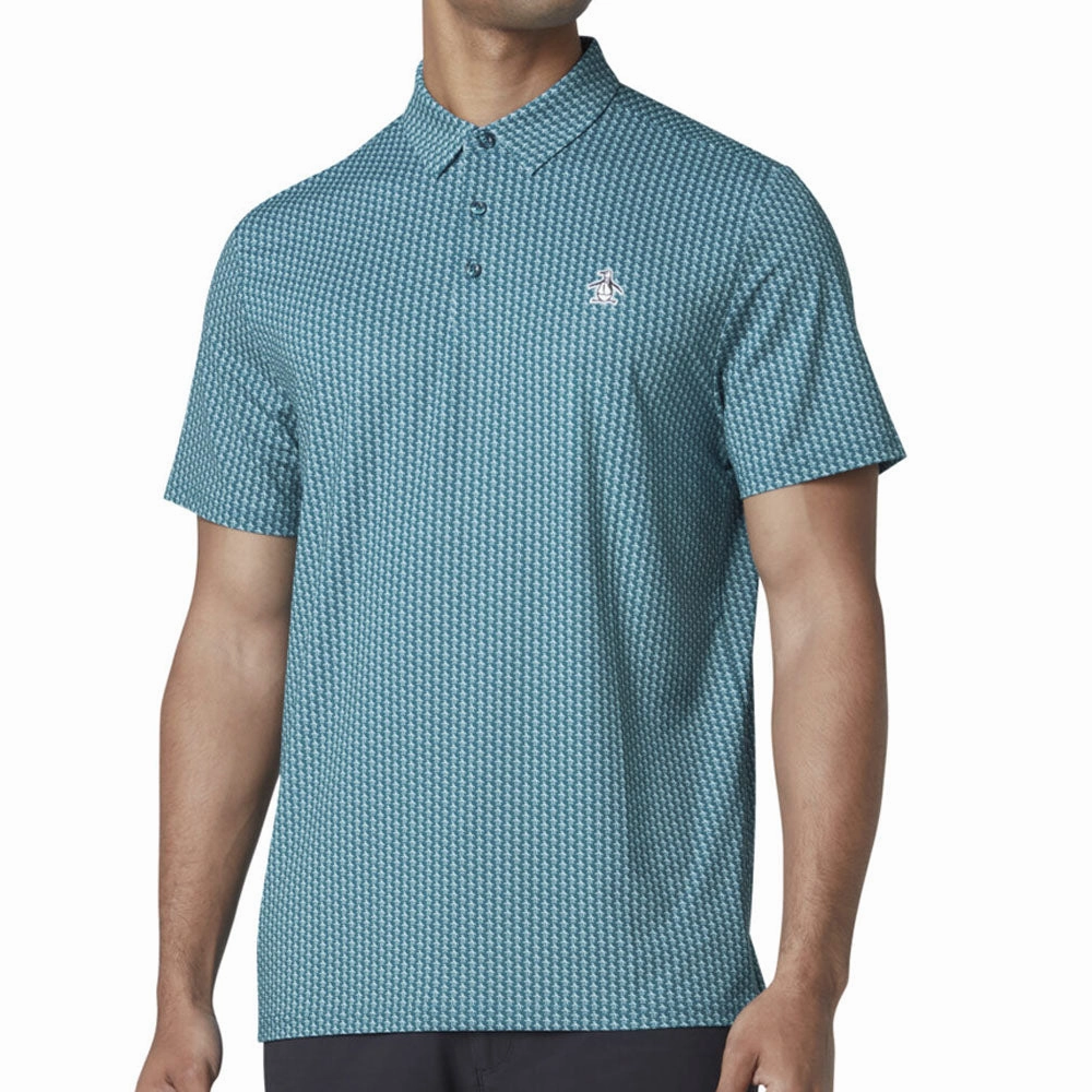 Original Penguin All Over Pete Printed Polo Shirt - Corsair Layered Look Wear