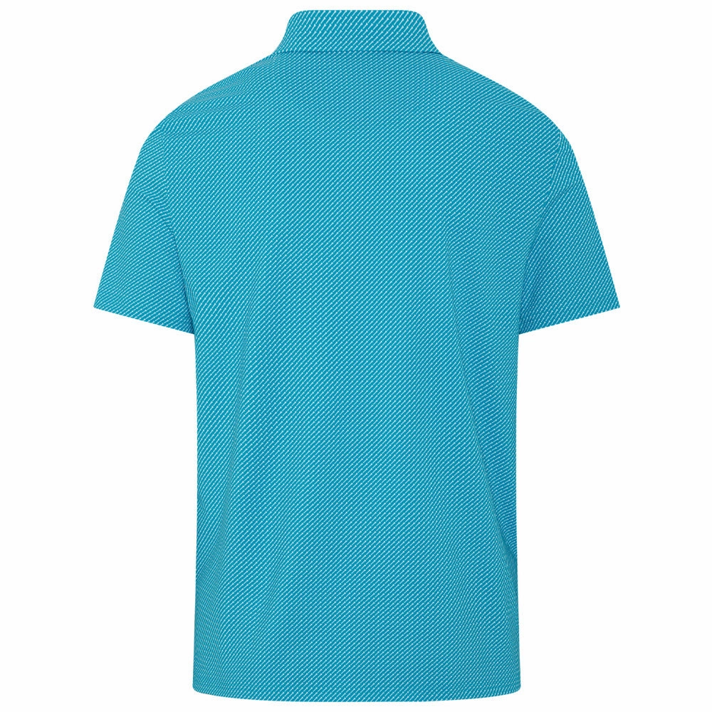 Versatile Layering Original Penguin Dimensional "Pete"  Tee Twill Print Polo Shirt - Caribbean Sea