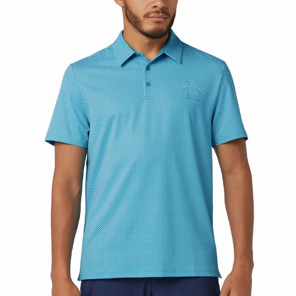 Original Penguin Dimensional "Pete"  Tee Twill Print Polo Shirt - Caribbean Sea Kids playfulness