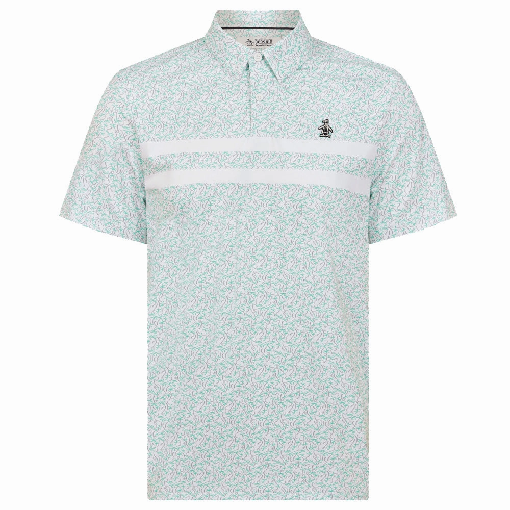 Trendy Fashion Vintage authenticity Original Penguin Engineered Novelty Striped Polo Shirt - Bright White
