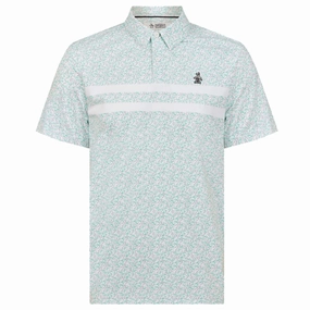 Trendy Fashion Vintage authenticity Original Penguin Engineered Novelty Striped Polo Shirt - Bright White