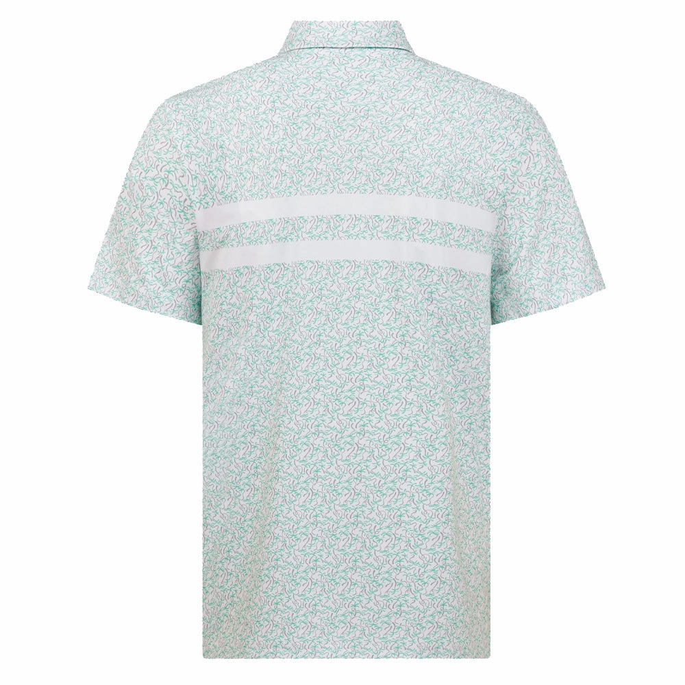 Original Penguin Engineered Novelty Striped Polo Shirt - Bright White Layered Look Wear Temperature Regulating