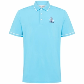Sporty Fashion Original Penguin Heritage Piped Polo Shirt - Aquarius