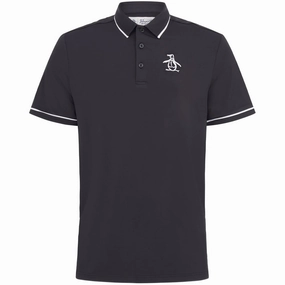Modern Smart Original Penguin Heritage Piped Polo Shirt - Caviar