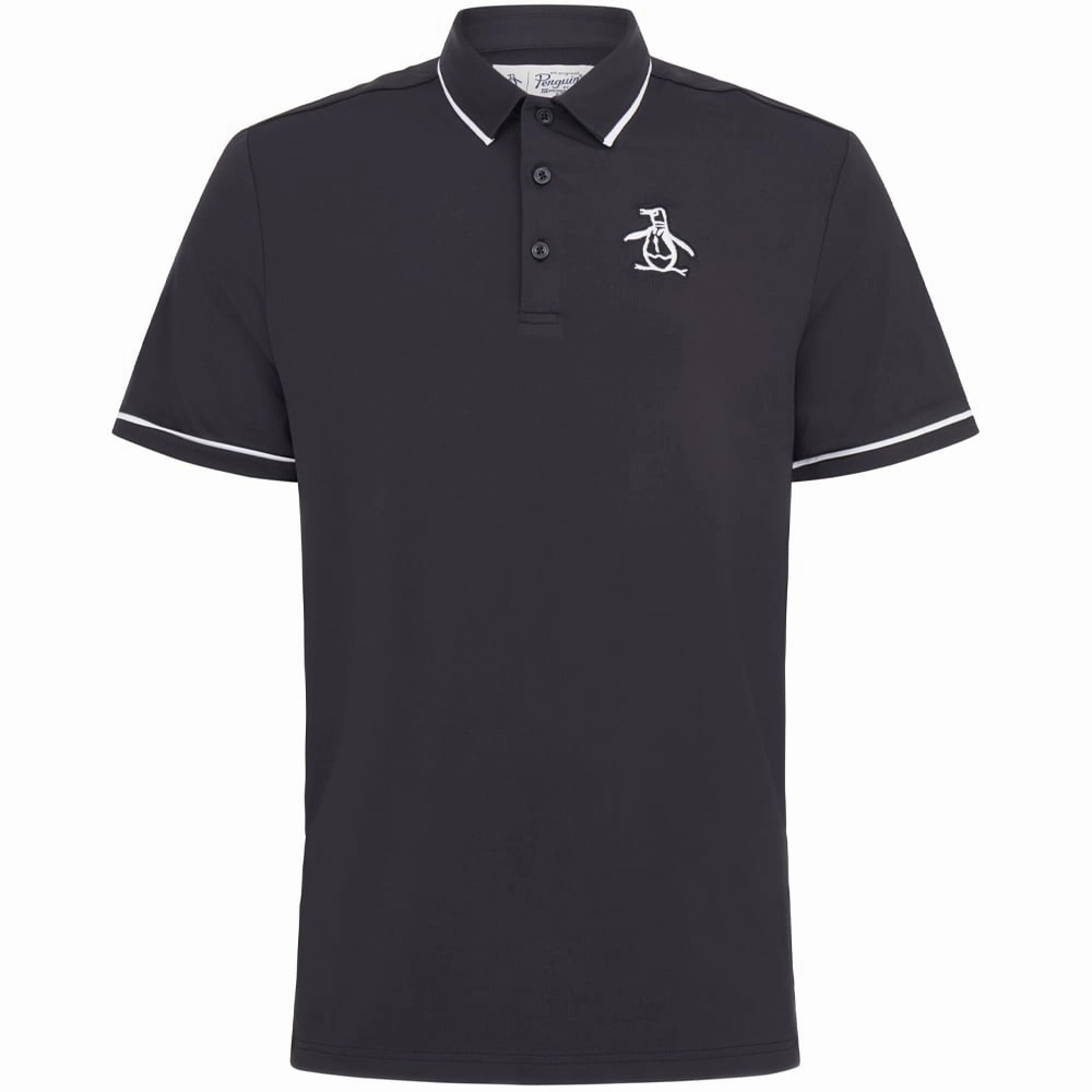 Modern Smart Original Penguin Heritage Piped Polo Shirt - Caviar