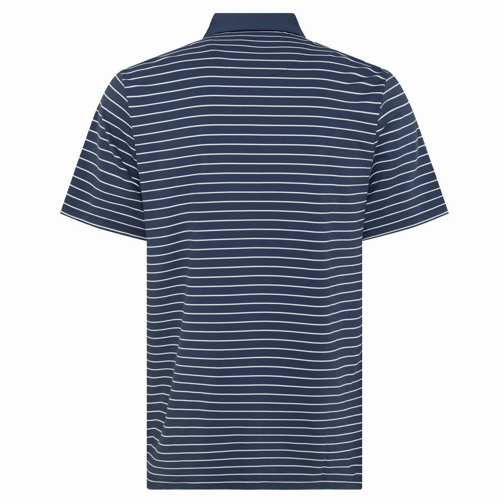 Original Penguin Heritage Stripe Polo Shirt - Black Iris Stretchable Weave