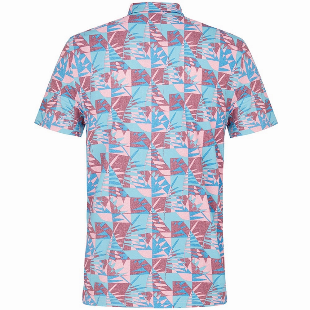 Original Penguin Jaspe Cubit Leaf Print Polo Shirt - Cordovan Travel Light Anti Bacterial Treatment
