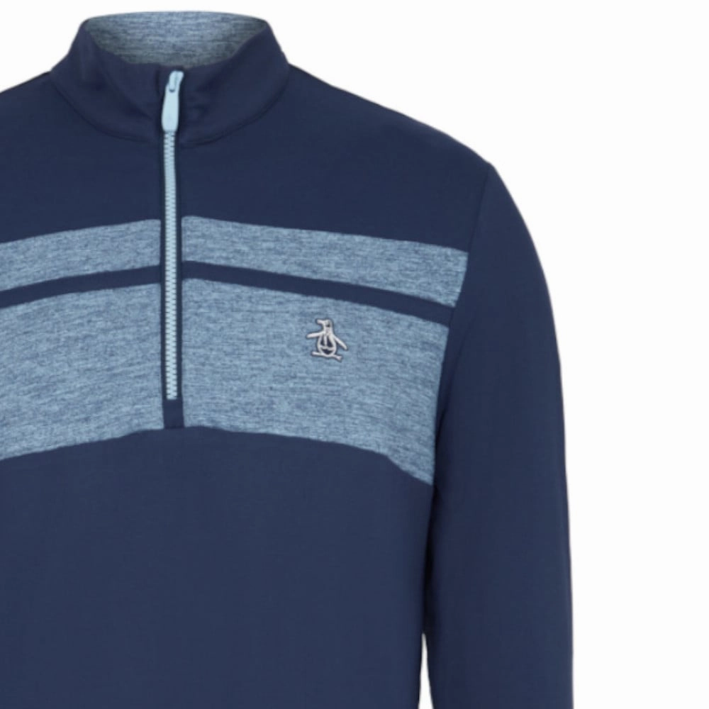 Original Penguin Lightweight 1/4 Zip Pullover - Black Iris Lightweight goes with sweatpants