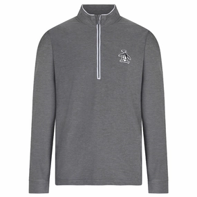 Original Penguin Long Sleeve Performance Earl Pullover - Quiet Grey Heather Street Style Weekend Casual
