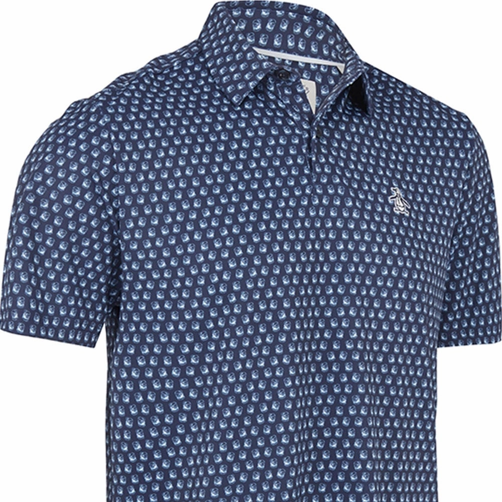 Comfortable Weave Bold Design Original Penguin Old Fashioned Geo Print Polo Shirt - Black Iris