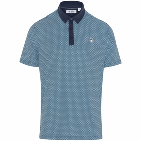 Original Penguin Original Micro Floral Polo Shirt - Black Iris Weekend Ready