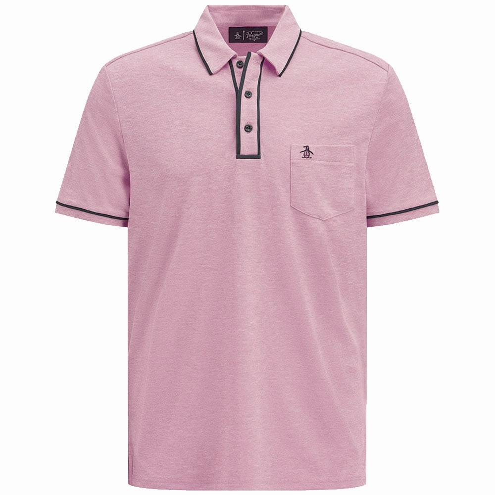 Eco Friendly Dye Cool Layering Original Penguin Performance Earl Polo Shirt - Cherry Blossom