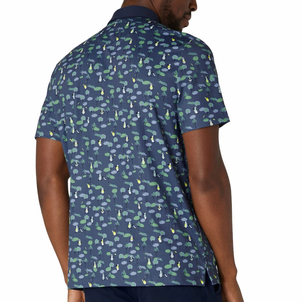 Active Comfort Chill Comfort Look Original Penguin Pete On The Course Large Pete Logo Polo Shirt - Black Iris