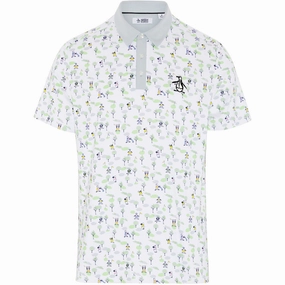 Original Penguin Pete On The Course Large Pete Logo Polo Shirt - Bright White Classic Style Classic Design