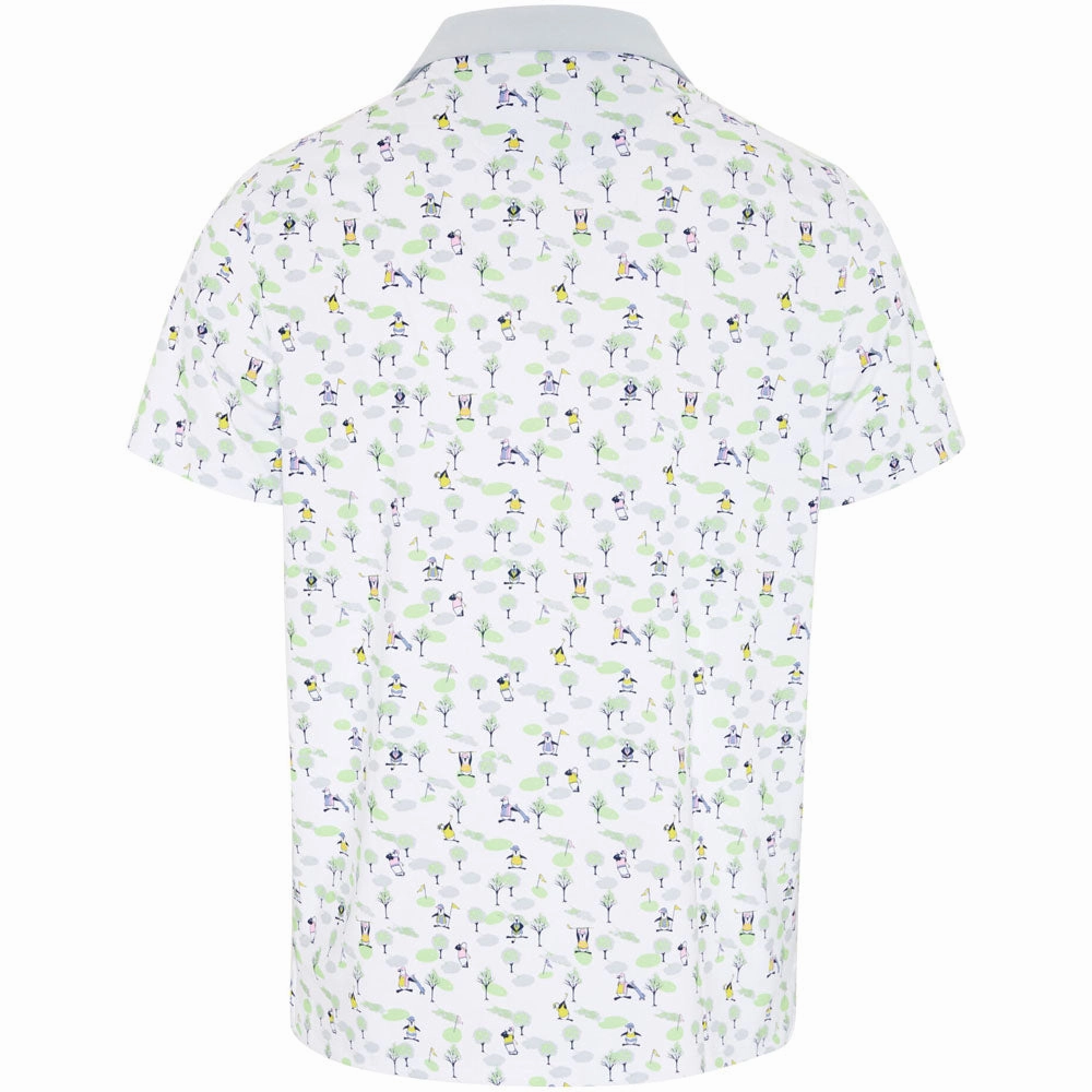 Original Penguin Pete On The Course Large Pete Logo Polo Shirt - Bright White Seam Free Edging