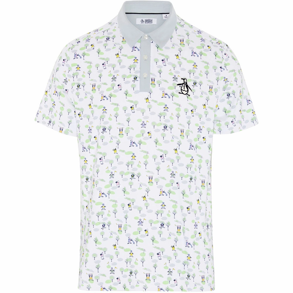 Original Penguin Pete On The Course Large Pete Logo Polo Shirt - Bright White Classic Style Classic Design