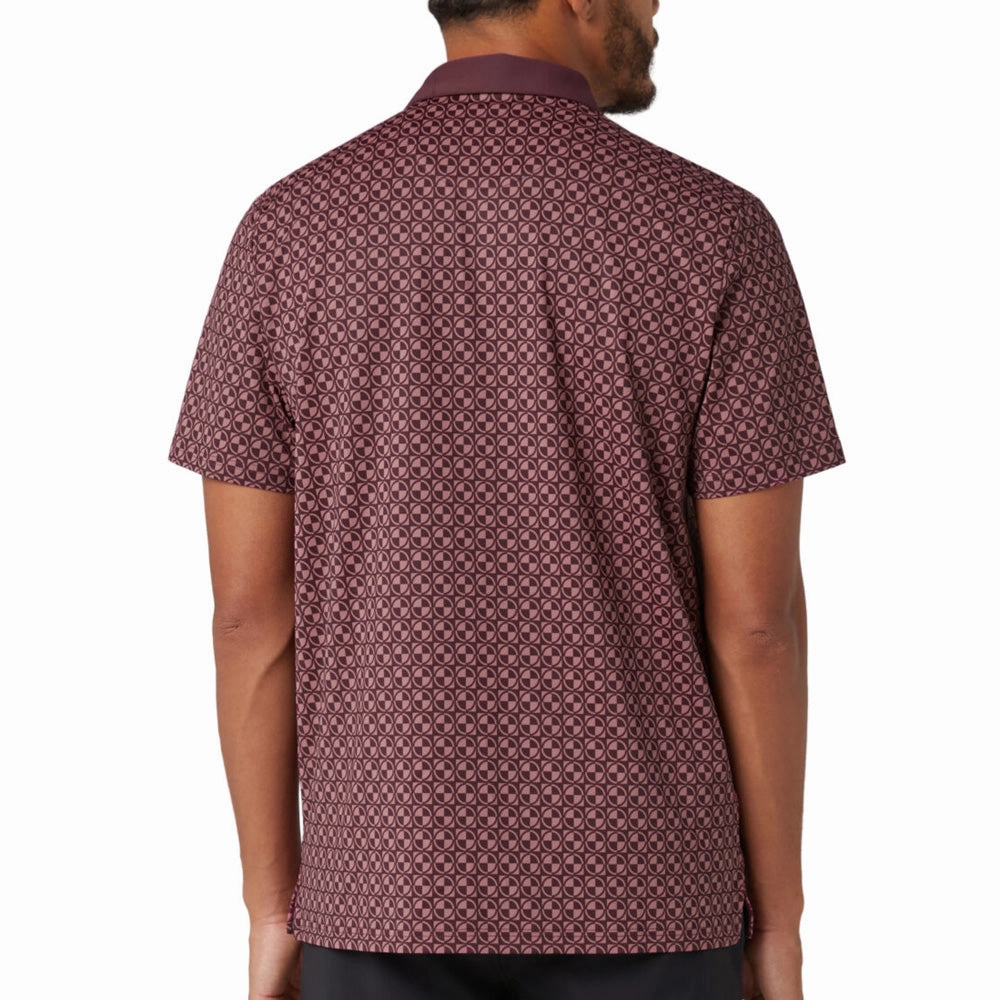 Weekend Ready Original Penguin Pete's Check Print Block Polo Shirt - Mauve Wine