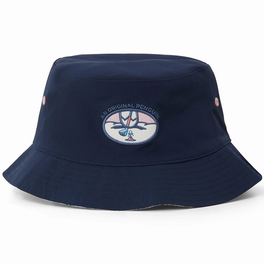 Eye Catching Original Penguin Reversible Bucket Hat - Black Iris