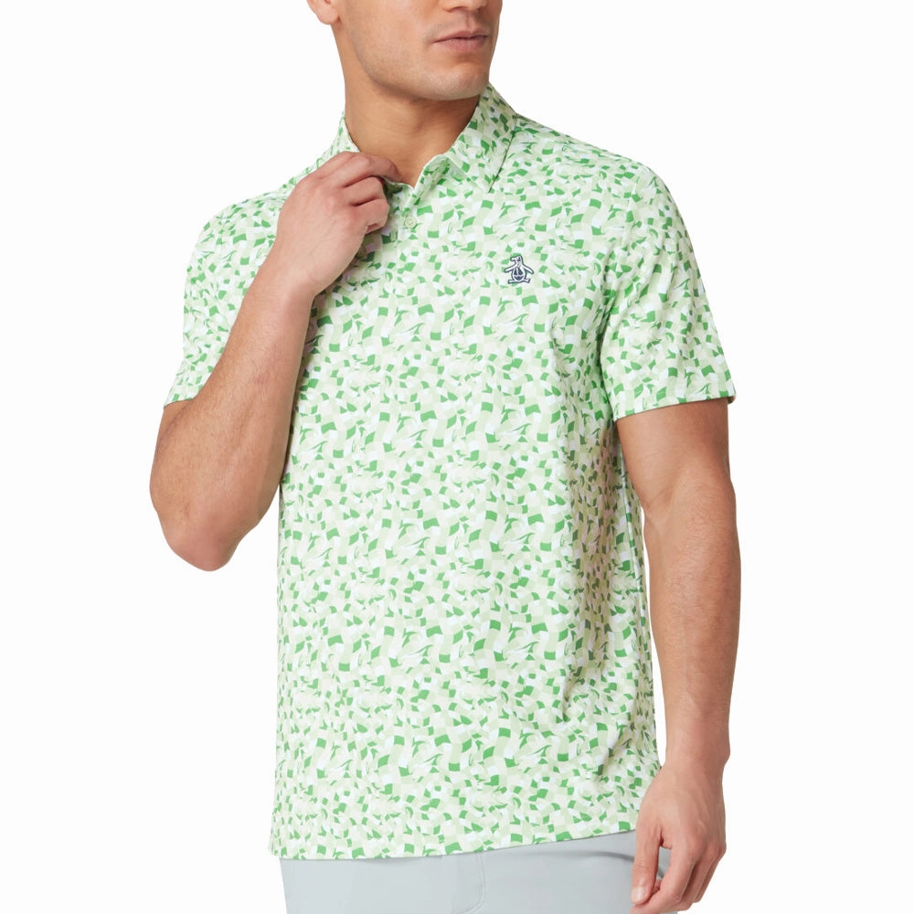 Ultra Soft Finish Original Penguin Underwater Mosaic Geo Polo Shirt - Sprucestone