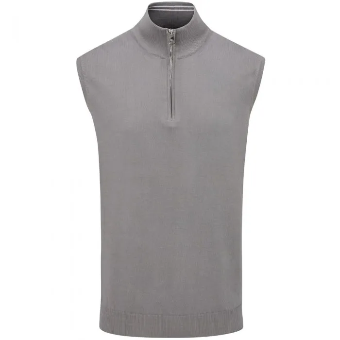 flexible in movement Oscar Jacobson Bob 1/2 Zip Sleeveless Pullover - Charcoal