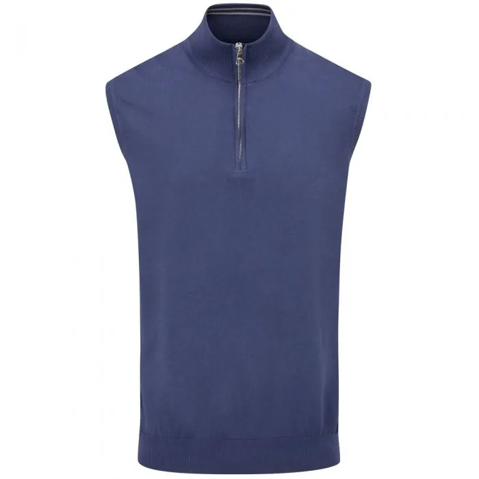 Oscar Jacobson Bob 1/2 Zip Sleeveless Pullover - Navy cute look