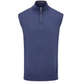 Oscar Jacobson Bob 1/2 Zip Sleeveless Pullover - Navy Elastic Hem Adjustment Tear Resistant Material