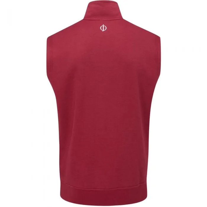 Oscar Jacobson Hawkes 1/4 Zip Sleeveless Pullover - Dark Red Trendy