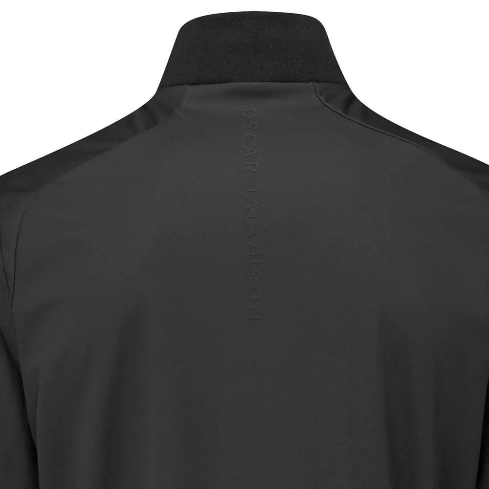 Oscar Jacobson Ramsden Tour Jacket - Black Transitional Daily Fit Modern Drop Tail Hem
