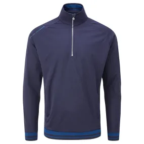 Oscar jacobson Ramsey 1/2 Zip Windproof Jacket - Navy Light Reflectivity Trim Tailored Silhouette