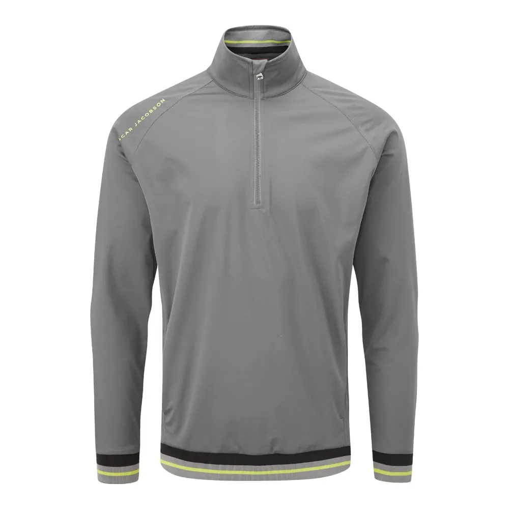 Smart Casual Oscar jacobson Ramsey 1/2 Zip Windproof Jacket - Pewter