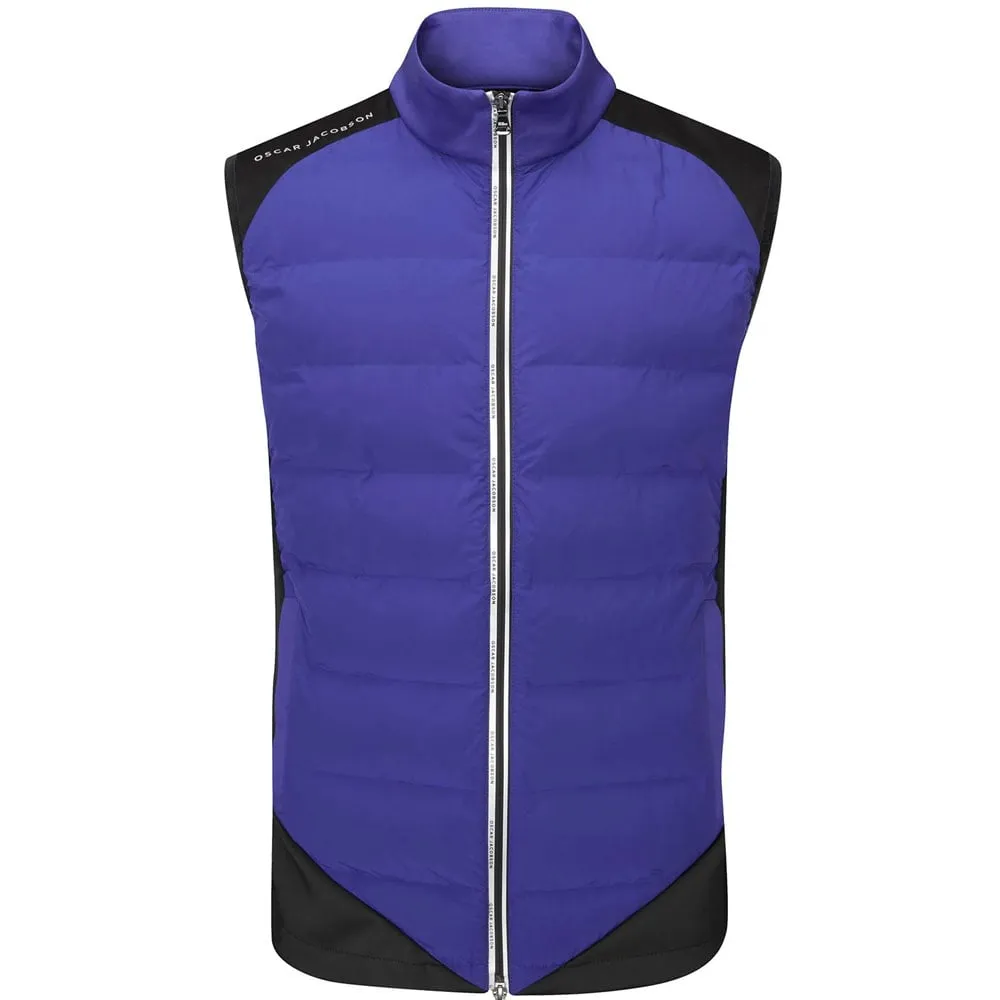 made in Europe Oscar Jacobson Randal Full Zip Padded Gilet - Admiral Blue/Black