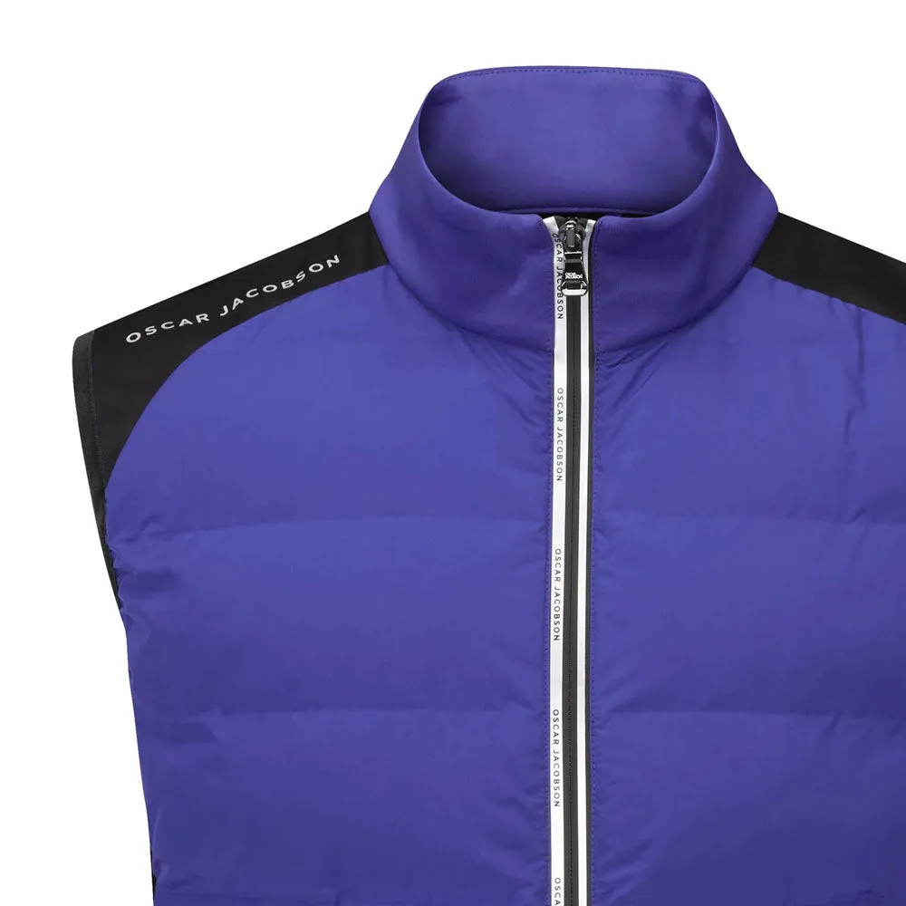 Oscar Jacobson Randal Full Zip Padded Gilet - Admiral Blue/Black spandex material Transparency
