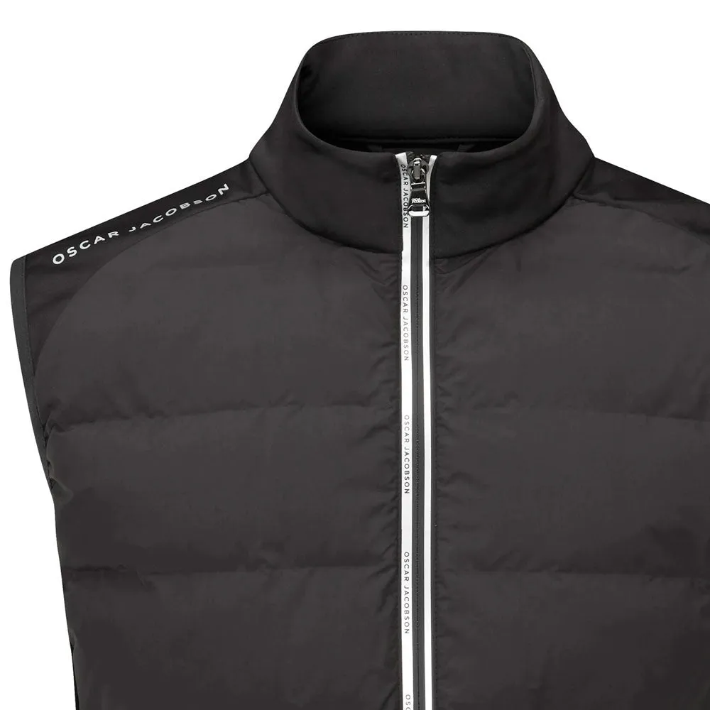Period Reinforced Seams Oscar Jacobson Randal Full Zip Padded Gilet - Black