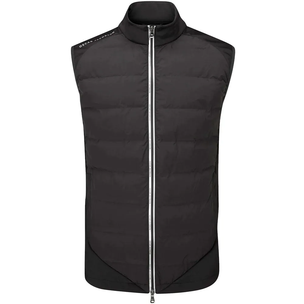 Oscar Jacobson Randal Full Zip Padded Gilet - Black Texture