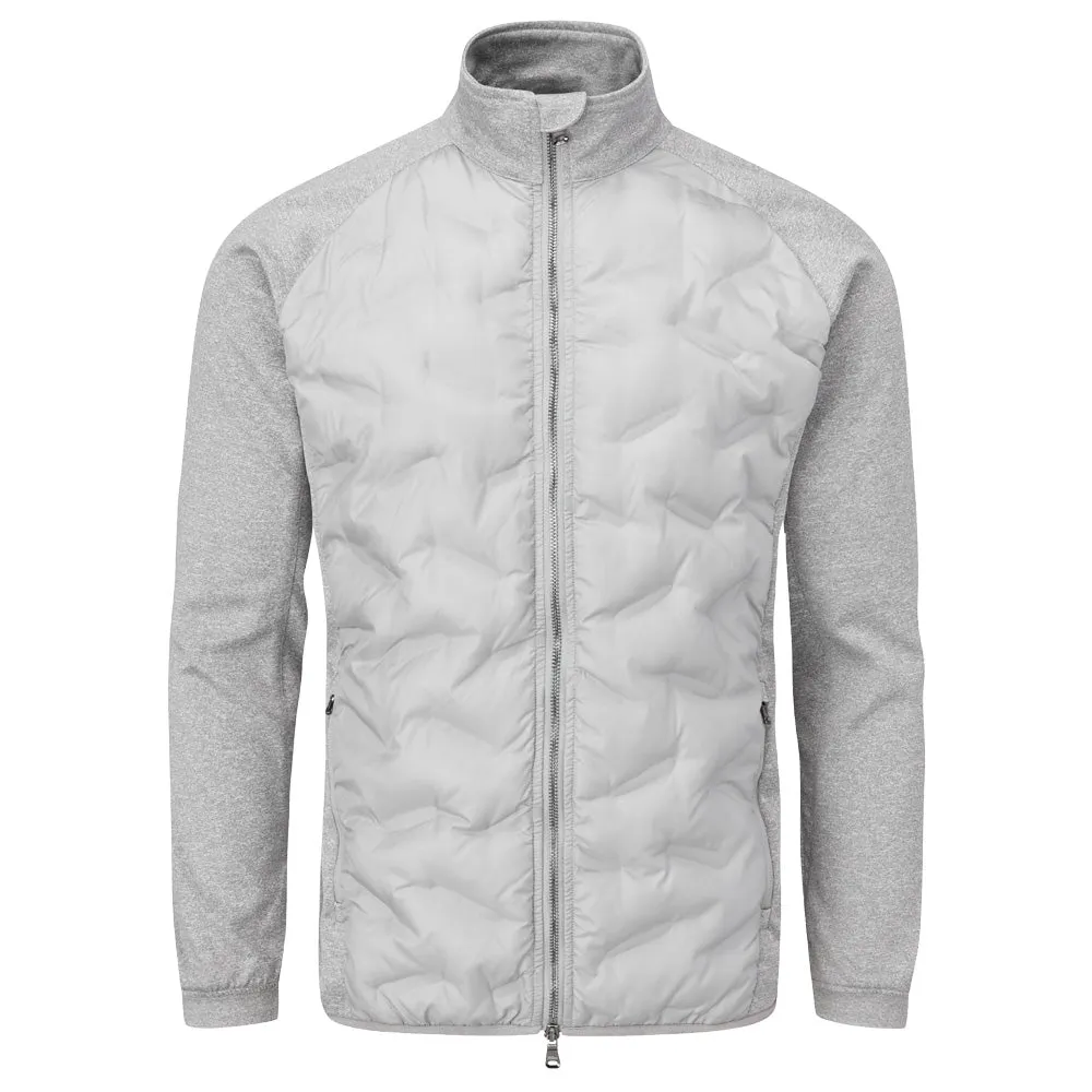 Compression Layer Athletic Tailored Fit Oscar Jacobson Rushton Hybrid Jacket - Light Grey