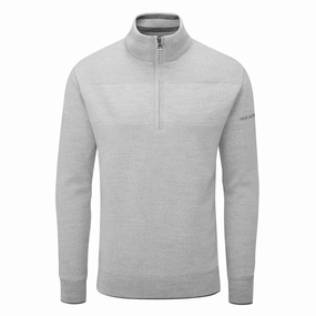 Oscar Jacobson Anders Lined 1/2 Zip Sweater - Grey Marl product chambray casualness