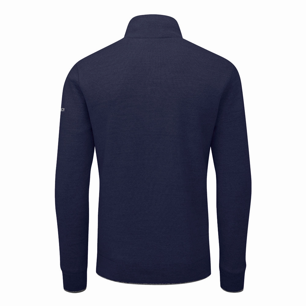 Oscar Jacobson Anders Lined 1/2 Zip Sweater - Navy Timeless Relaxed Business Ready