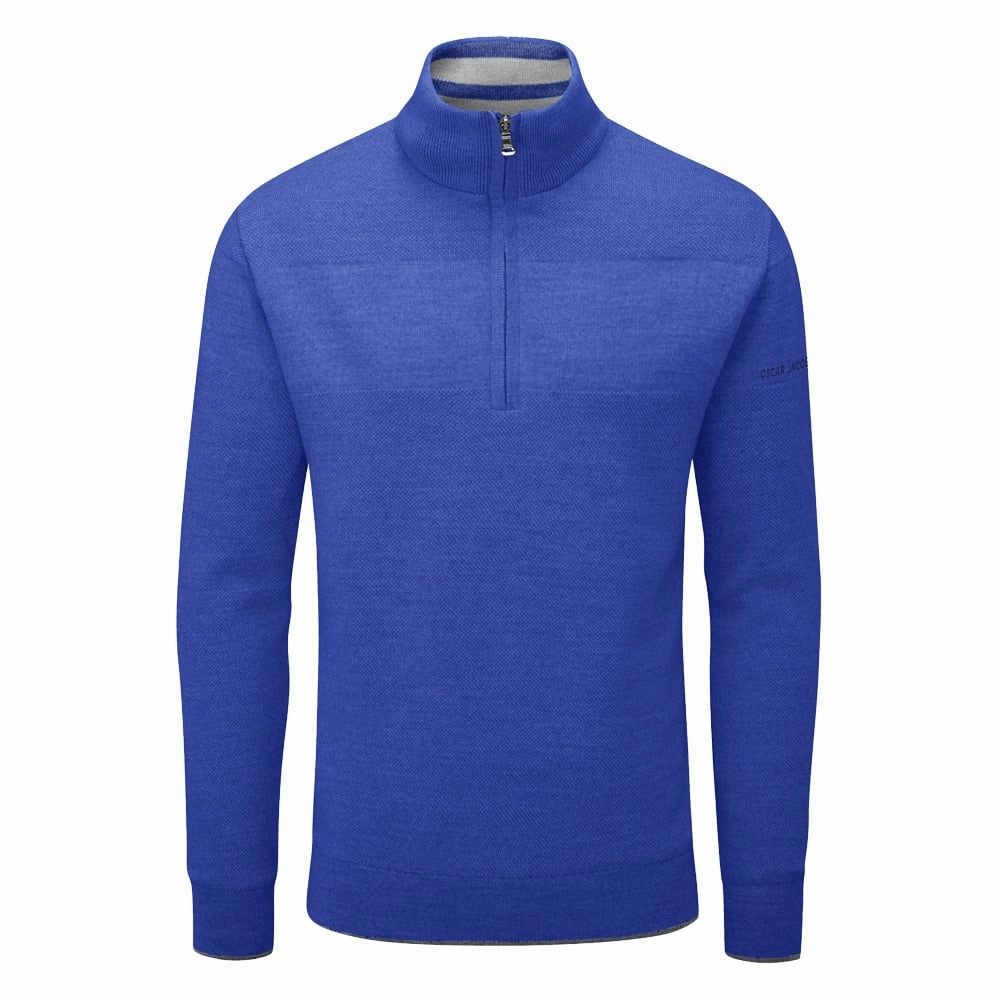 Fashion Wearable Oscar Jacobson Anders Lined 1/2 Zip Sweater - Royal Blue