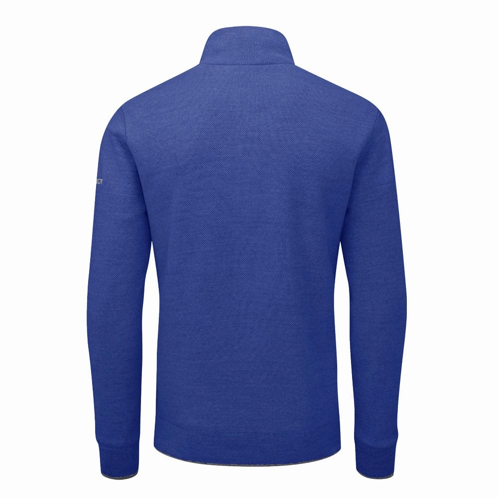Premium Style product quilted lining comfort Oscar Jacobson Anders Lined 1/2 Zip Sweater - Royal Blue