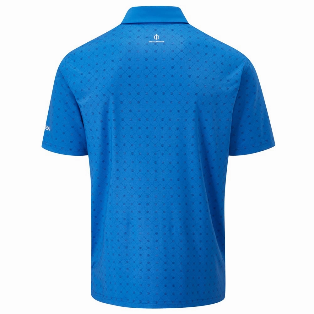 Moisture Control Fabric Non Iron Finish Oscar Jacobson Barton Polo Shirt - Royal Blue