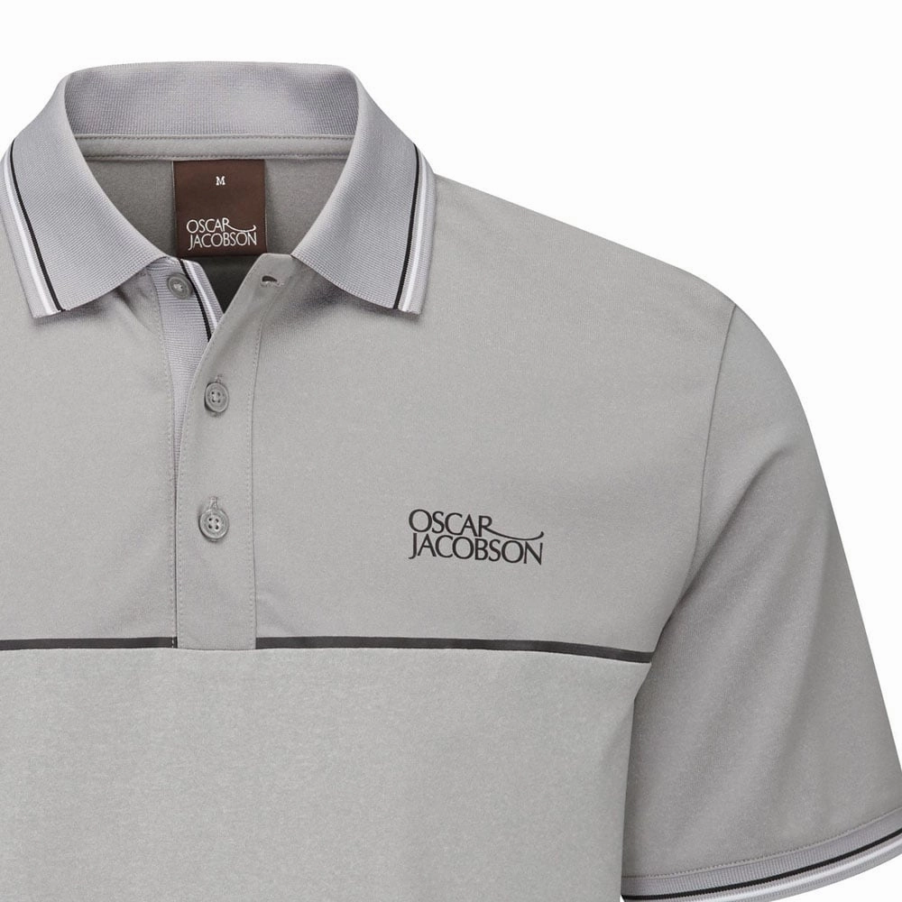 Oscar Jacobson Belford Polo Shirt - Light Grey EasyCareFinish