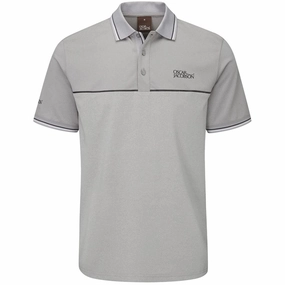 Breathable Design Elderly Comfort Oscar Jacobson Belford Polo Shirt - Light Grey