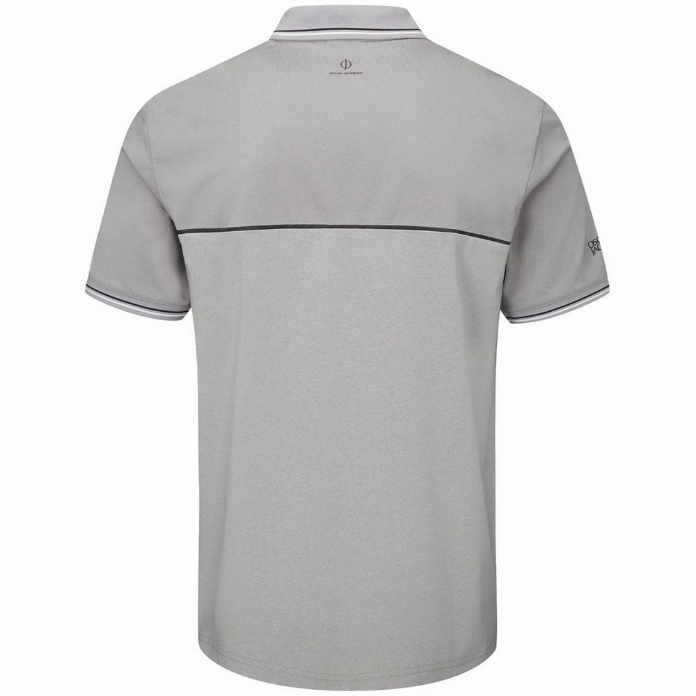 Oscar Jacobson Belford Polo Shirt - Light Grey Tear Resistant Knit Comfortable Style