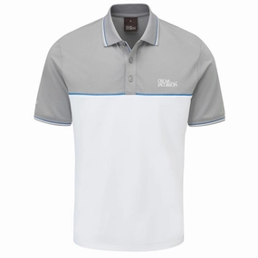 Recycled Polyester Blend Oscar Jacobson Belford Polo Shirt - Light Grey Marl