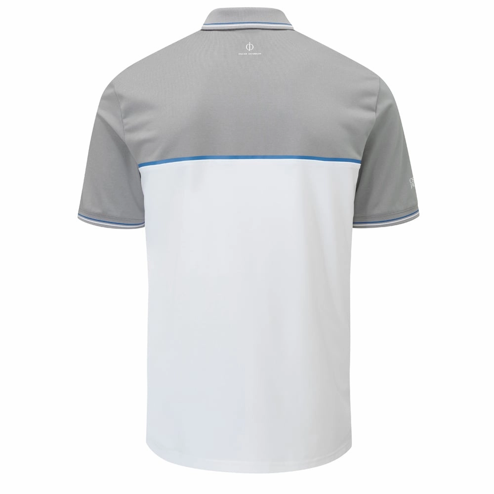 Oscar Jacobson Belford Polo Shirt - Light Grey Marl WrinkleFreeFabric
