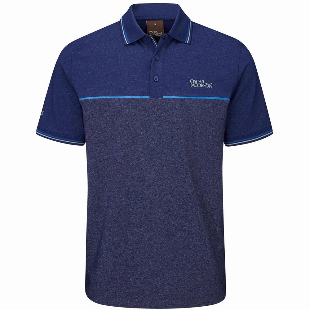Chilly Day Style Linen blend Oscar Jacobson Belford Polo Shirt - Navy