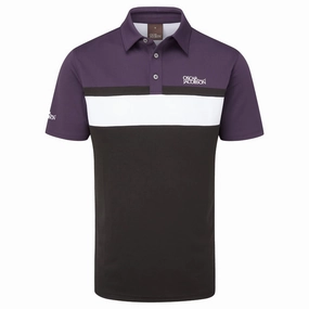 Oscar Jacobson Boston Polo Shirt - Black/Plum Everyday Comfort Style Everyday Outfit